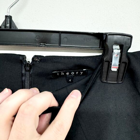 THEORY Women Black Business Casual Mini Pencil Skirt Size 4 - Picture 2 of 3